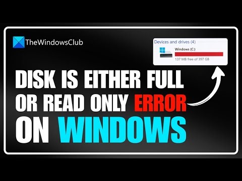 Disk is either Full or Read only error on Windows 11
