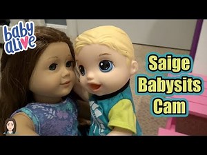 American Girl Saige Babysits Baby Alive Cam! | Kelli Maple