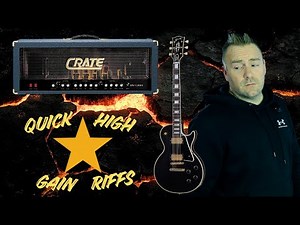Crate BV120H Blue Voodoo | QUICK HIGH GAIN RIFFS | Les Paul Custom