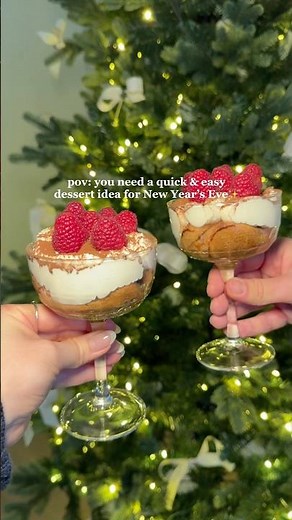 Cheers to the New Year with these Easy Tiramisu Cups 🤩🥂 #easydessert #easyrecipes