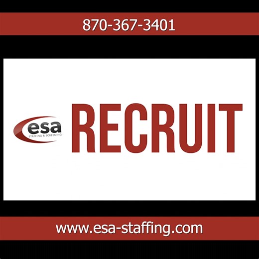 ESA Staffing on Instagram: "Staffing Services—Reinvented for Right Now. Introducing E8 Plus QA Staffing from ESA. Not just recruiting—workforce precision. 📌 What We Do: We Recruit. Screen. Select. Onboard. Quality Assure. Every step built for dependability. Every hire backed by real screening, verified history, and follow-up support. ✅ We know who we’re sending. ✅ You know who you’re hiring. ✅ And when things change, we help adjust. 📞 Put ESA to work for your business today. Call 870-367-3401