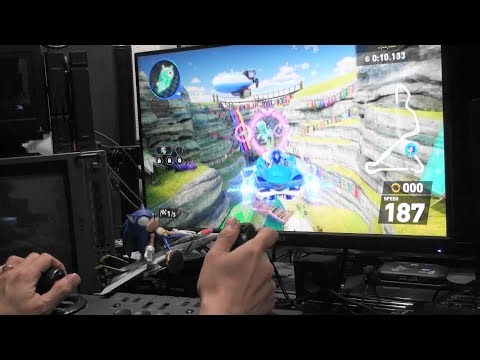 ソニックレーシング クロスワールド サイバースティックでやってみた