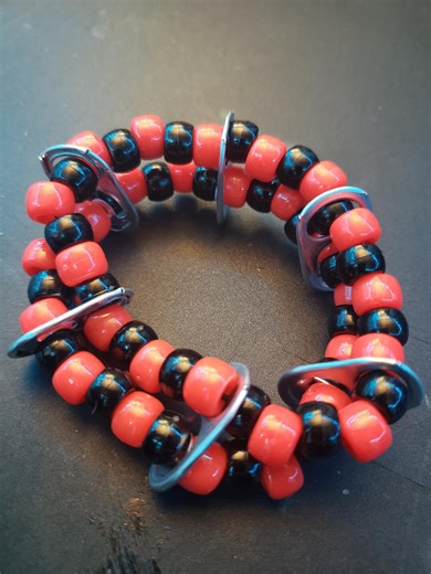 Black and Red Kandi Bracelt With Soda Tabs - Etsy