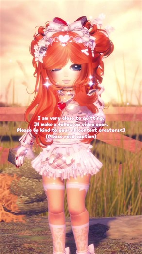 I just wanted to create content for Royale High because I truly love the game, I want it to improve, I will never be silenced and I will always speak my mind. This game lets me show my creativity, imagination, some of you want to take that away from me, even tho I am already giving you guys so much (decals, my old main fit decals, face combos, fit bases, tutorials etc.) Usually hate doesnt affect me, but when its THIS much - its very unmotivating and upsetting. And some of you are either making 