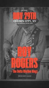 "Roy Rogers and the Delta Rhythm Kings ignite the stage with blazing slide guitar, soulful blues, and stories from decades of playing with music’s biggest legends." November 29th | 7:30pm | Carson City, NV | The Swan Nashville Social Club, Carson City For tickets, visit https://www.eventbrite.com/e/roy-rogers-and-the-delta-rhythm-kings-eight-time-grammy-nominee-tickets-1584039277119 #RoyRogers #DeltaRhythmKings #LiveMusic #SlideGuitar #CarsonCityEvents #TheSwan #NashvilleSocialClub #BluesMusic |