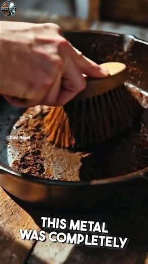 Extreme Rust Removal on Cast Iron Skillet | Satisfying Kitchen Restoration #rustremoval #asmr