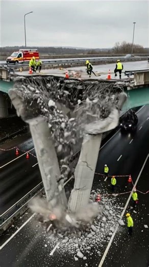 Highway Collapse: Overpass Disaster Caught on Film!