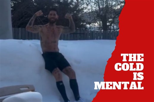 Sergio Ramos stuns fans by embracing the cold without a shirt