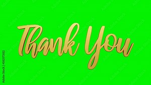 Thank You animated, suitable for celebration, and events.Thank you in animated 3D text form. backgrounds with a green screen. Stock Video