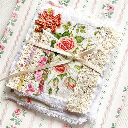 Shabby Chic Textile Art Clusters: Vintage Roses, Lace & Crochet (large 5 Piece Set) - Etsy