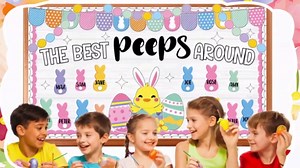 Easter Bunny Bulletin Board Decorations Easter Spring Classroom Bulletin Board Set Spring Bunny Rabbit Eggs Paper Cutouts for School Office Classroom April Chalkboard Wall Supplies