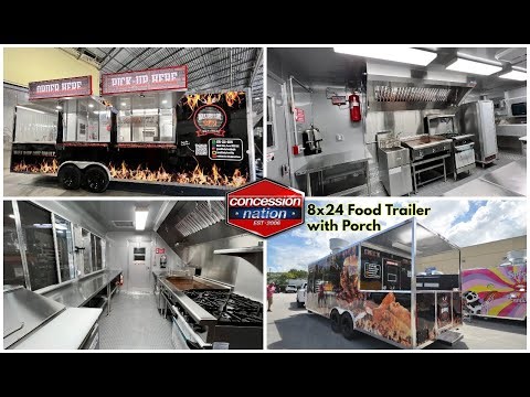 8x24 Food Trailer with Porch | Walk Baby Love BBQ | Concession Nation