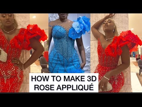 HOW TO MAKE A TRENDY 3D ROSE APPLIQUÉ #applique #3dapplique