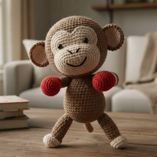 Monkey Punch Crochet Pattern : Funny Amigurumi Monkey Plush (PDF Download) - Etsy