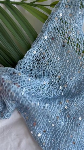 Handmade Sequin Knitted Crop Top: Sheer Cotton V-neck Cover-up - Etsy