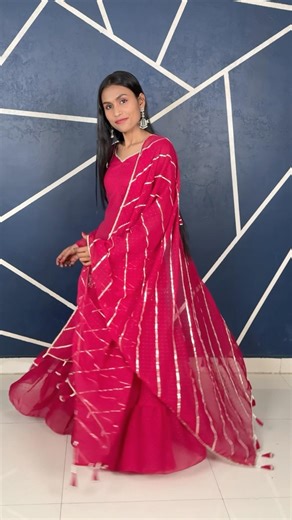 (Design no.97) very beautiful pink colour layer Plazo and Kurti design ￼