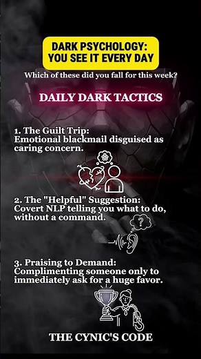Which Dark Psychology Tactic got you? (You see it EVERYDAY)