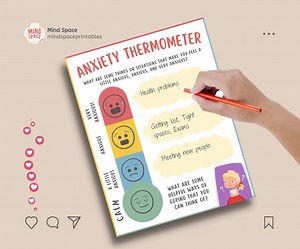 Anxiety Thermometer Worksheet for Kids and Teens, Help Children With Worry, Anxious and Nervous Feelings, Fillable Printable PDF Download - Etsy