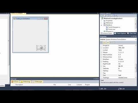 03E Coding an Exit Button (VB and C#)