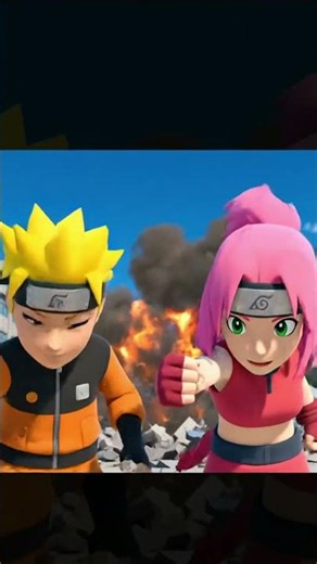 Epic 3D Anime Battle! Young Hero Unleashes Energy Attack Against Giant Monster