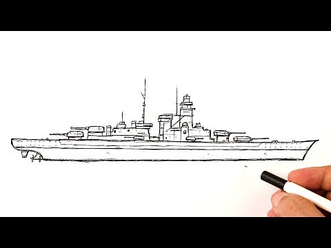 How to draw a Battleship Bismarck