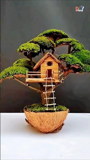 Building a Fairy Garden Treehouse Terrarium #shorts