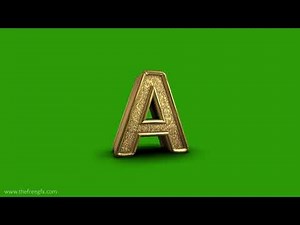 Golden ornamental Letter A Green screen video
