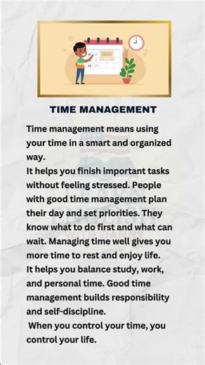 What is time management? #charactereducation #easyenglish
