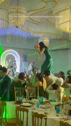 Thea Ong on Instagram: "POV: You invited your cheerleading friends to your wedding #reelsvideoシ #reelsviralシ #fbreelsfypシ゚ #fbreelsvideo #fypシ゚ #trend #cheerleading #wedding #partytime #reception"