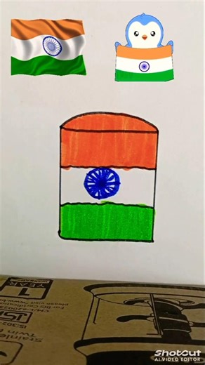3D Indian Flag Drawing 🇮🇳 | Simple and Creative Tricolor Art. #shorts