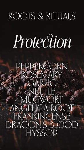The Magic of Protection Herbs Protection magic is often considered the bread and butter of any spiritual practice. While herbs for love and abundance draw things in, protection herbs are used to shield, repel, or neutralize unwanted energy. Think of these herbs as your energetic security system. The Heavy Hitters of Protection • Black Peppercorn: Used to fire back at negativity. It’s aggressive and protective, often used to create a barrier that keeps out jealousy or bad vibes. • Rosemary: One o