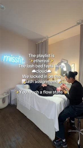 Getting lashed at missfit ⭐️ #sfv #818 #esthetician #lashextensions