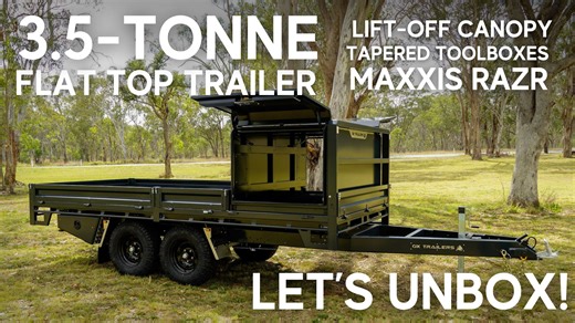Watch as Makayla takes you through this flat top trailer and how it is engineered for durability, reliability, and real-world performance💪 Trailer Features in This Build: 4.8m x 2.1m Flat Top Tray 3.5T ATM Maxxis Razr All-Terrain Tyres Heavy-Duty Headboard Tapered Undertray Toolbox Lift-Off Canopy 12-Month QLD Registration Charcoal Satin Powder Coat Looking for a custom-built flat top trailer? Learn more here 👉 oxtrailers.com.au #flattoptrailer #australianmade #oxtrailers #builttough | OX Trai
