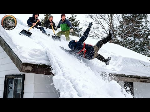 Idiot Snow Removal: Massive Roof Avalanche | Extreme Dangerous Plow Truck Fails #11