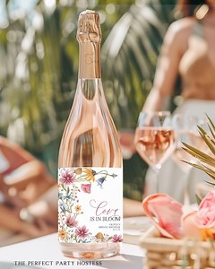 Love in Bloom Prosecco Bottle Labels, Love in Bloom Champagne Bottle Labels, Custom Bottle Labels, Mini Prosecco Bottle Favors, 352 - Etsy