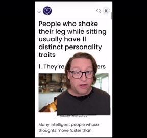 People who shake their leg while sitting often share these 11 personality traits