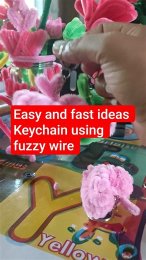 easy and fast ideas keychain heart shape using fuzzy wire #keychain #diyfuzzywire