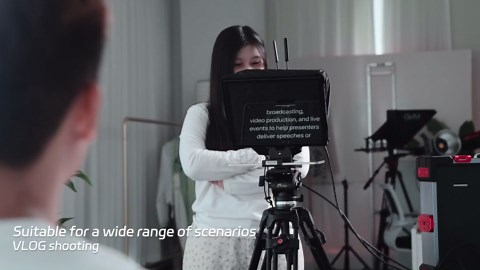 GVM 12" Teleprompter for iPad Tablet Phone DSLR Camera, Collapsible Teleprompter Kit with Installation Free Design, HD Refective Display, APP Remote Control, Carry Case, for Video Recording