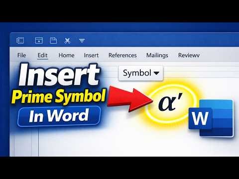 How to Insert Prime Symbol (′) in Word | Math Symbol Tutorial