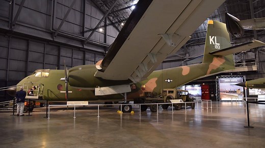 Check out video of the De Havilland C-7A Caribou being painted by restoration crews in the Southeast Asia War Gallery. Visit the aircraft and the fact sheet for info on the C-7: http://bit.ly/2CGgiro #avgeek #airhistory | National Museum of the U.S. Air Force
