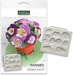 Katy Sue Pansies Silicone Silicone Mold for Easter Cake Decorating & Crafts. A Pansy Flowers Mold to Use with Fondant, Sugar Paste, & Air Dry Clay from Katy Sue Designs Fondant Molds