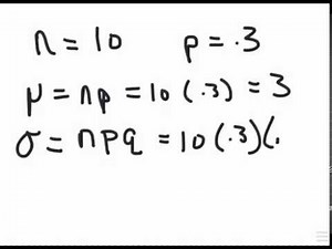Mean, Variance, and Standard Deviation for a binomial Distribution