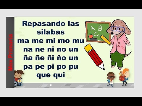 Repaso de silabas con letras m, n, ñ,p q, practica de lectura con palabras para aprender a leer