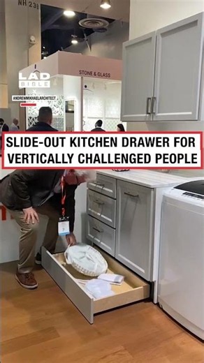 Slide out kitchen drawer for vertically challenged people 😲