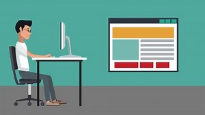 Programmer at office HD animation