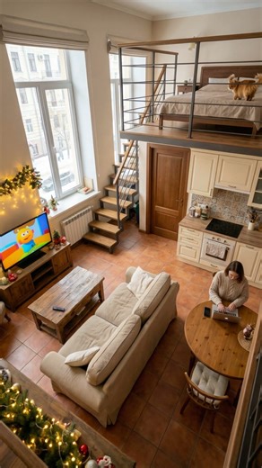 Smart Tiny Loft Apartment | New Mediterranean Interior Design | Compact Living Ideas #dreamhouse