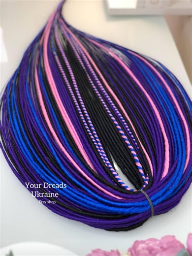 Purple Double Ended Dreadlocks Thin Synthetic Dreads Extensions Festival Hair, Colorful Alternative Style - Etsy