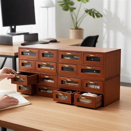 Apothecary Cabinet, 16 Drawer Modular Wooden Desk Organizer, Vintage Brown - Etsy