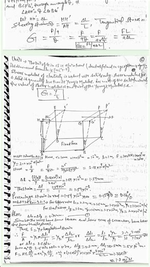 Class 11 Physics Ch 7 Mechanical properties of solids Handwritten notes #physics