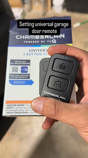 Akirem on Instagram: "How to setup garage door remote. Chamberlain garage door universal remote. #tips #hacks #idea #housekeeping"